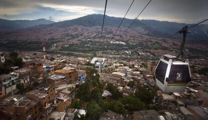 El metrocable de Medell&iacute;n.