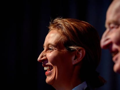 Alice Weidel and Alexander Gauland despu&eacute;s de ser elegidos en el congreso federal de AfD en Colonia este domingo.