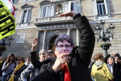 A supporter of Carles Puigdemont.