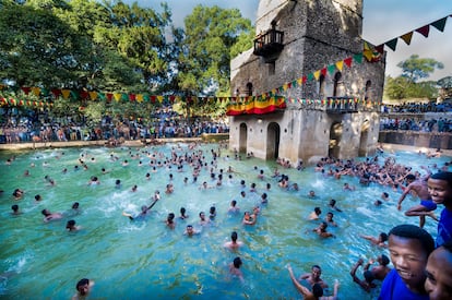 Celebración del Timkat en la ciudad de Gondar, Etiopía.