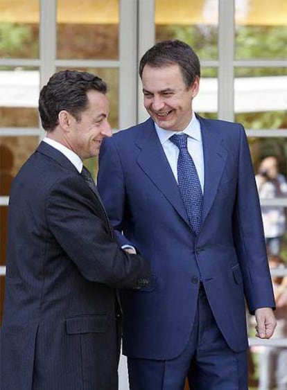 Nicolas Sarkozy y José Luis Rodríguez Zapatero, en el palacio de la Moncloa en julio pasado.