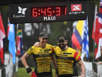 Jonathan Macías y Pepe Candón en el Campeonato del Mundo XTerra de 2021.