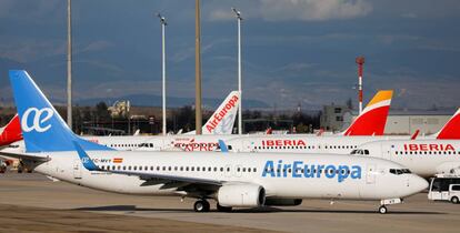Aviones de Air Europa y de Iberia.