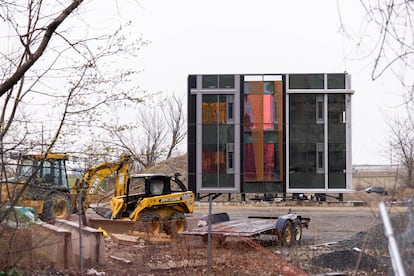 Sede en construcción de Amazon en Arlington (Virginia, EE UU).