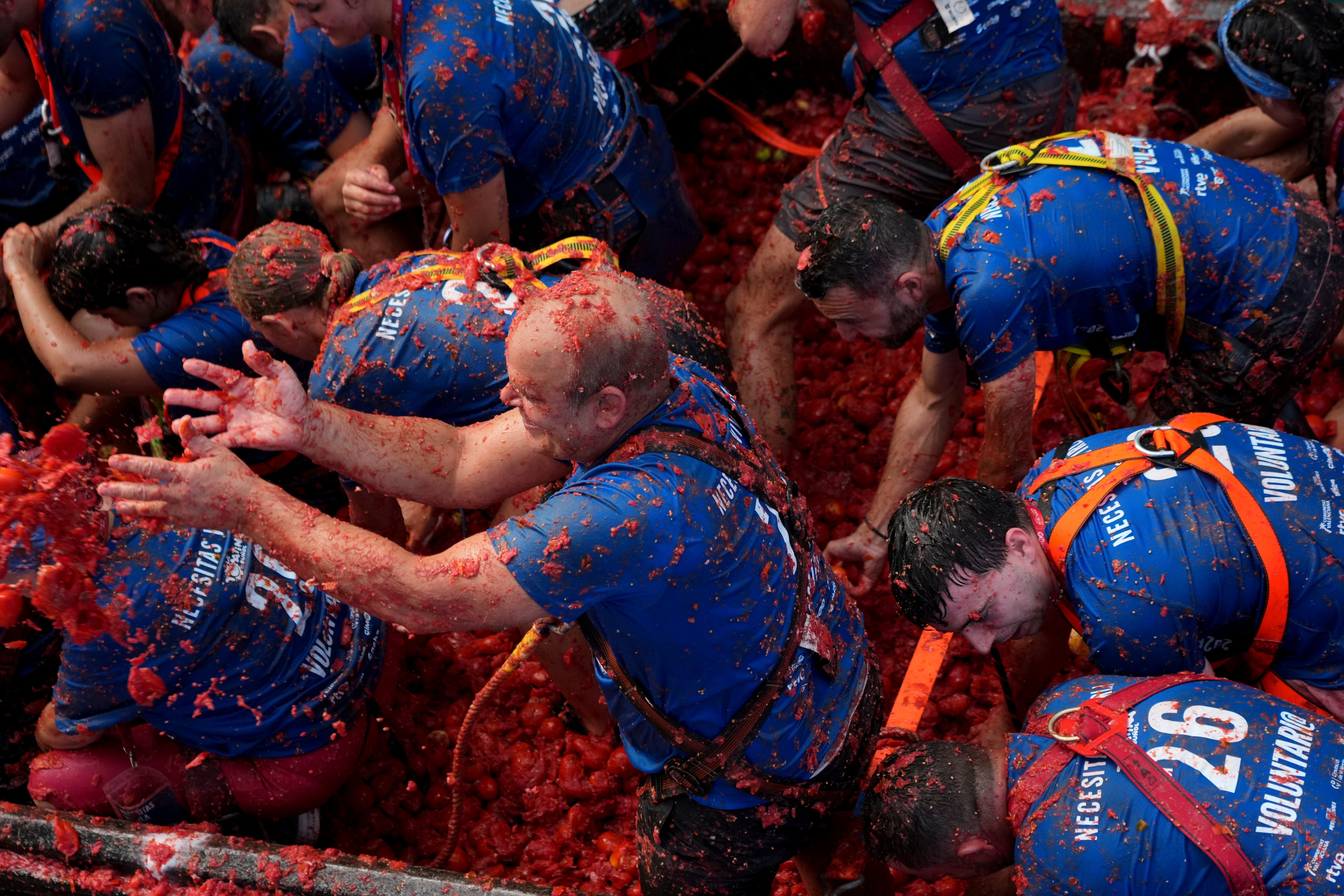 La Tomatina de hoy, “tan divertida y tan loca” como siempre: aplastar el tomate con fuerza y lanzarlo con ganas