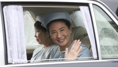 La Princesa Masako a su llegada al Palacio Imperial el día de su 55 cumpleaños.