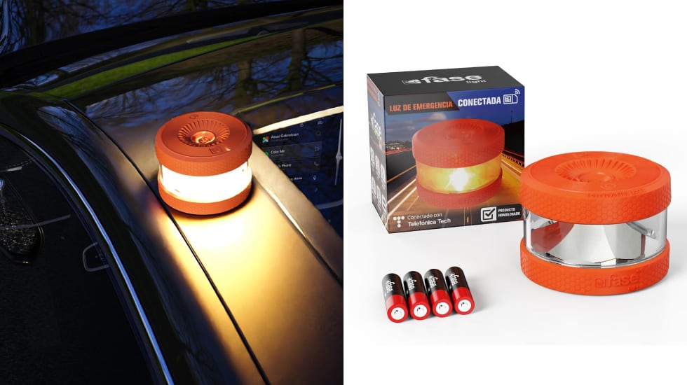 Luz de emergencia homologada V16 con conectividad NB-iot.