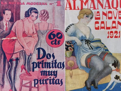 Dos exemplars de revistes eròtiques editades a Barcelona els anys 20 i 30.