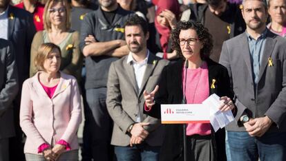 Marta Rovira durante la presentación de la candidatura de ERC para las elecciones del 21-D.