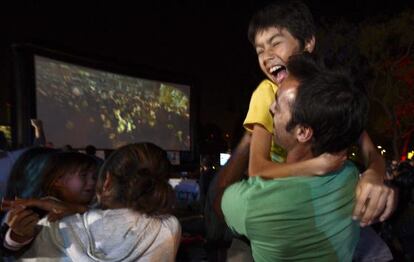 Celebraciones por la victoria de Obama en Los Ángeles.