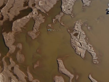 USO EXCLUSIVO PARA EL ESPECIAL SOBRE EL DELTA DEL RIO PARANA: Uno de los brazos principales del río Paraná, totalmente seco. Estamos ante la peor bajante de los últimos 77 años. Según indica el INTA (Instituto Nacional del Agua), la situación se agravará en los próximos meses.