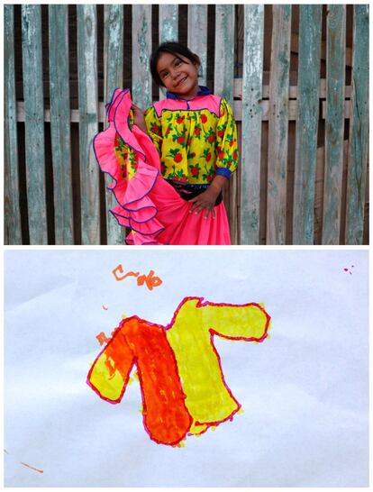 Alicia, de 4 años y que vive en Ciudad Juárez (México), le ha pedido a Papa Noél una chaqueta de invierno y ropa para su prima.