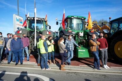 Protesta del sector de la ganadería en Santander por la falta de rentabilidad de las explotaciones, el pasado 12 de diciembre.