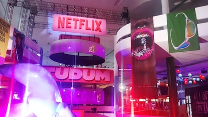 Una imagen del interior del pabellón de la Bienal de São Paulo que acoge este fin de semana el evento de Netflix Tudum.