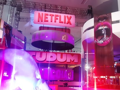 Una imagen del interior del pabellón de la Bienal de São Paulo que acoge este fin de semana el evento de Netflix Tudum.