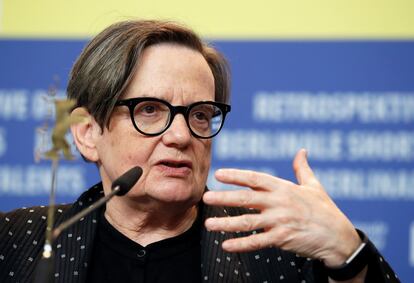 Agnieszka Holland, durante la promoción de 'Charlatan' en la Berlinale, el pasado febrero.