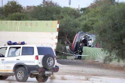 Estado en que ha quedado el autobús accidentado en Alicante.