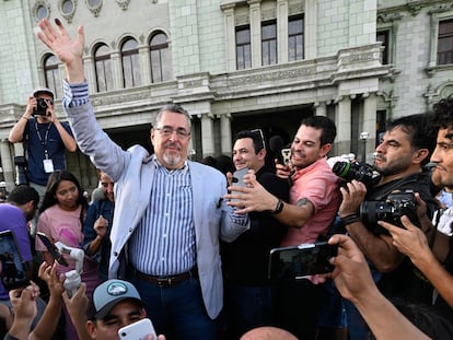 El candidato del Movimiento Semilla, Bernardo Arévalo, el pasado 26 de junio tras la celebración de la primera vuelta.