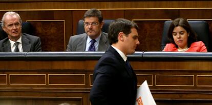 Albert Rivera, este martes, en el pleno del Congreso.
