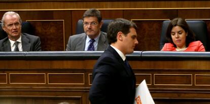 Albert Rivera, este martes, en el pleno del Congreso. 