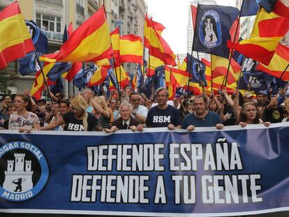 Manifestantes este s&aacute;bado en la marcha convocada por Hogar Social en Madrid