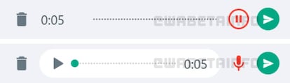 Nuevos controles en las notas de voz de WhatsApp.