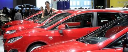 Diferentes modelos de Seat, expuestos durante una feria.