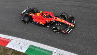 Carlos Sainz Jr. de Ferrari durante la clasificación del GP de Italia de Fórmula 1