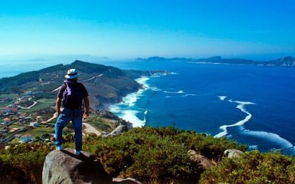 Vistas desde el monte Do Facho, en la península del Morrazo, en Pontevedra.