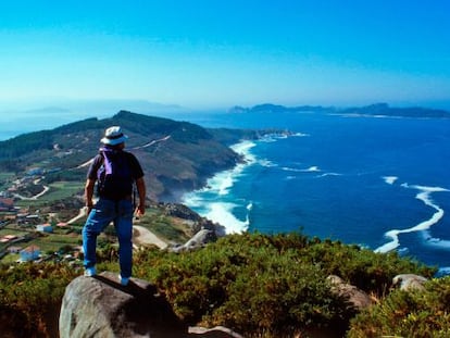 Vistas desde el monte Do Facho, en la península del Morrazo, en Pontevedra.