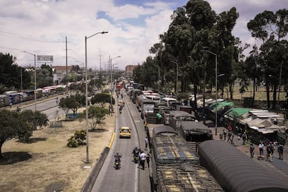 El bloqueo en la autopista sur en Bogotá, el 4 de septiembre.