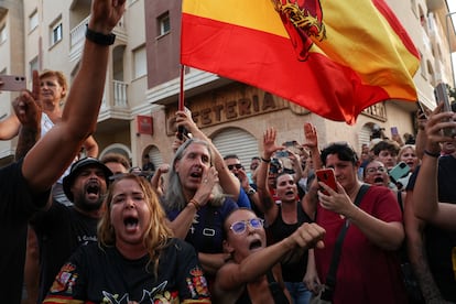 Manifestación ultraderechista en Torre Pacheco (Murcia), el pasado martes. 