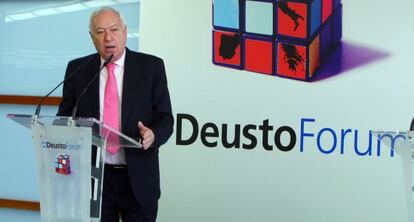 Margallo, el pasado 21 de enero en la Universidad de Deusto.