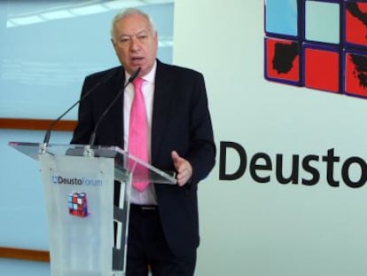 Margallo, el pasado 21 de enero en la Universidad de Deusto.