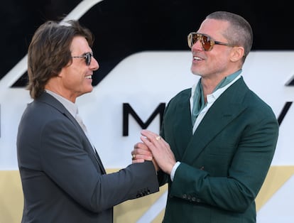Tom Cruise y Brad Pitt, el lunes en Londres.