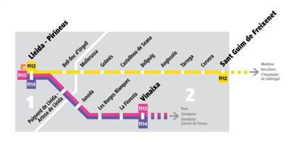 Mapa de zones del sistema integrat a Lleida.