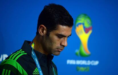 Rafael Márquez en el marco de una conferencia antes de la Copa Mundial de Fútbol 2014.