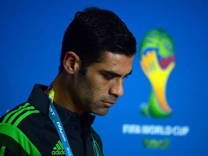 Rafael Márquez en el marco de una conferencia antes de la Copa Mundial de Fútbol 2014.