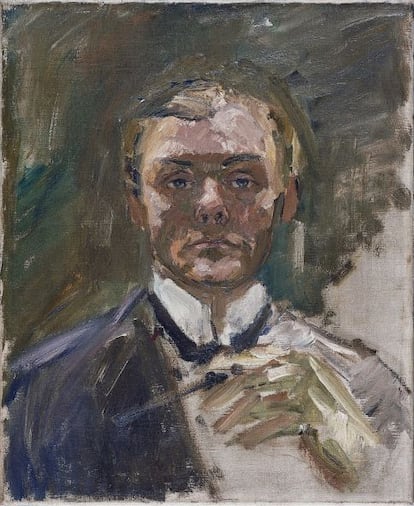 Max Beckmann  'Autorretrato con la mano levantada', 1908  Museo Thyssen-Bornemisza, Madrid