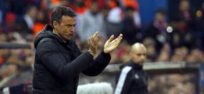 Luis Enrique, durante el duelo frente al Atlético.