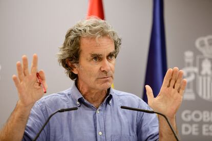 El director del Centro de Coordinación de Alertas y Emergencias Sanitarias (CCAES), Fernando Simón, durante una comparecencia ante los medios en Madrid el 17 de agosto de 2020.