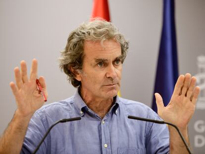 El director del Centro de Coordinación de Alertas y Emergencias Sanitarias (CCAES), Fernando Simón, durante una comparecencia ante los medios en Madrid el 17 de agosto de 2020.