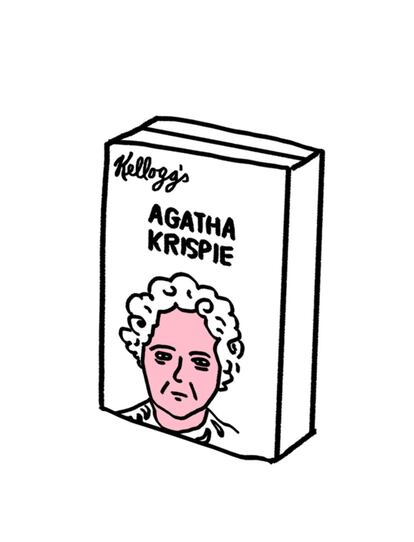 Globalización y consumismo en estado puro. Agatha Krispie es un producto para la sociedad de consumo en la que todos ven lo mismo en la tele, desayunan los mismos cereales y leen los mismos libros. The Truman Show hecho realidad.