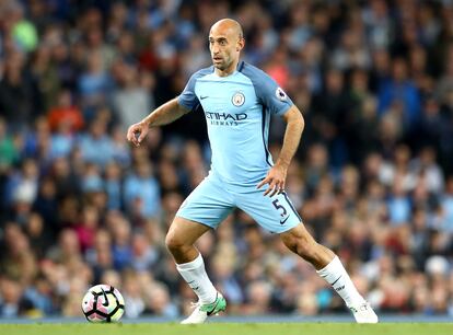 Pablo Zabaleta, con el Manchester City en 2017.