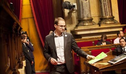 Joan Herrera, de ICV, en el Parlament.