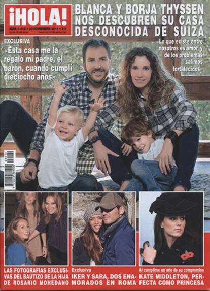 Portada de la revista <i>¡Hola!</i>, del 16 al 23 de noviembre de 2011