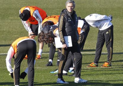 Mourinho, durante un entrenamiento