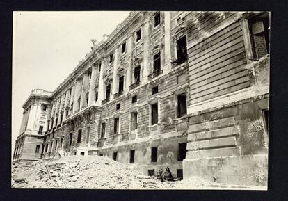 El Palacio Real despus de la Guerra Civil.