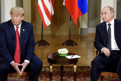 Donald Trump y Vladimir Putin, antes de la reunión en Helsinki.