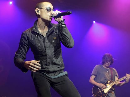 Chester Bennington, durante un concierto de Linkin Park en 2015. 